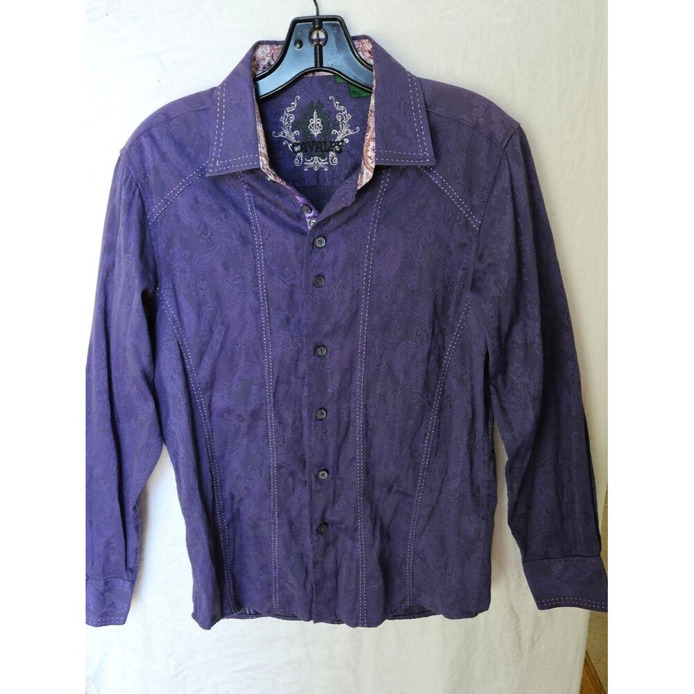 Calvary Dark Purple Paisley Button-Up Men's Cowboy Rodeo Shirt Medium